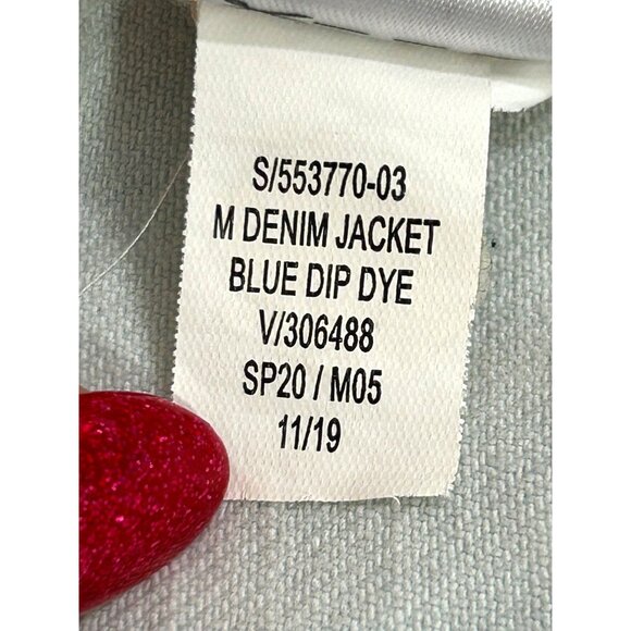Old Navy Girls Denim Jacket Tie Dyed Ombré Blue L 10-12 Buttons Collar Pockets - Picture 10 of 11